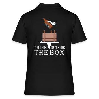 bier biergarten bierkasten trinkspruch - Frauen Polo Shirt - Schwarz - Hinten - Ailine (174cm)