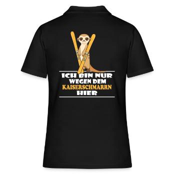 hüttengaudi kaiserschmarrn ski pulverschnee - Frauen Polo Shirt - Schwarz - Hinten - Ailine (174cm)