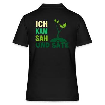 Garten Aussaat Pflanzen Gartenarbeit Gärtner - Frauen Polo Shirt - Schwarz - Hinten - Ailine (174cm)