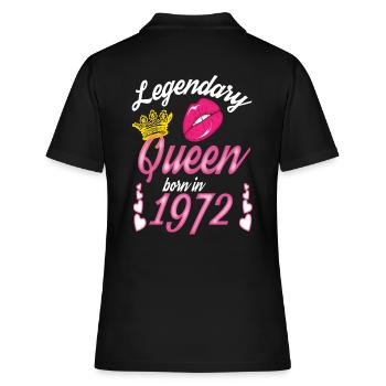 1972 Naissance Reine Légendes Anniversaire femmes - Polo Femme - noir - Dos - Ailine (174cm)