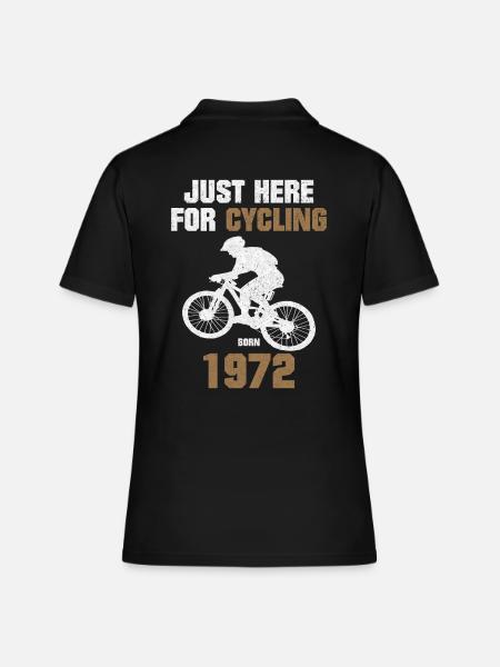Cycliste 1972 Né Anniversaire Bicycle Sport - Polo Femme - noir