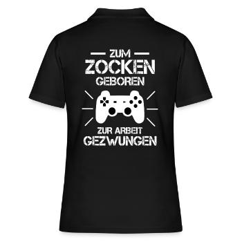 Forced to gamble to work - Women's Polo Shirt - black - Back - Ailine (174cm)