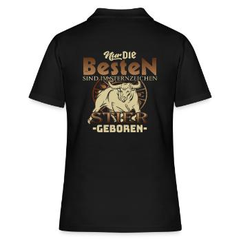 Stier Sternzeichen nur die Besten Geboren - Frauen Polo Shirt - Schwarz - Hinten - Ailine (174cm)