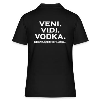 Trinkspruch "vodka" vorglühen Party Trinker - Frauen Polo Shirt - Schwarz - Hinten - Ailine (174cm)