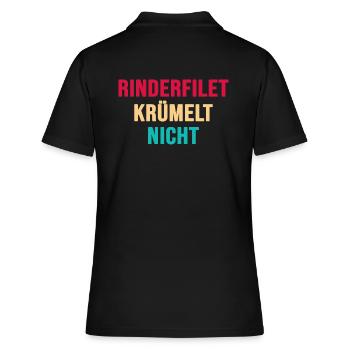 Griller grillt BBQ Grill smoker Rinderfilet - Frauen Polo Shirt - Schwarz - Hinten - Ailine (174cm)