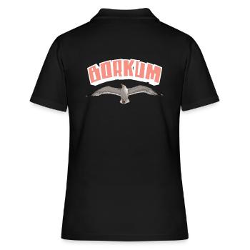 Borkum Möwe - Frauen Polo Shirt - Schwarz - Hinten - Ailine (174cm)