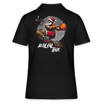 Santa Claus Slam Dunk Basketball Jingle Ball Rock - Women's Polo Shirt - black - Back - Ailine (174cm)