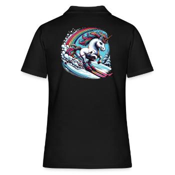 Ski Einhorn Ski Unicorn Arc-en-ciel Winter Magic - Polo Femme - noir - Dos - Ailine (174cm)