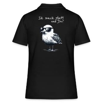 Ik snack platt und Du Coole Nord Möwe Spruch - Polo Femme - noir - Dos - Ailine (174cm)