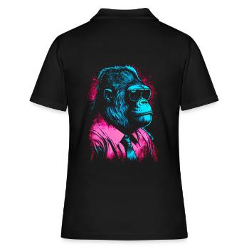 Œuvre d’art Neon Business Gorilla des années 80 - Polo Femme - noir - Dos - Ailine (174cm)