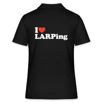 I love LARPing Heart Shirt - Women's Polo Shirt - black - Back - Ailine (174cm)