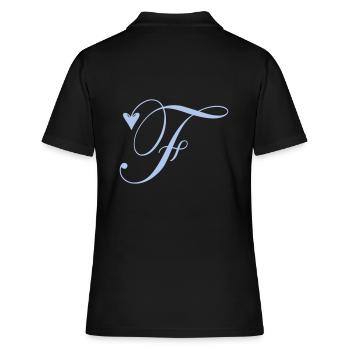 Monogram F Heart Vine - Women's Polo Shirt - black - Back - Ailine (174cm)