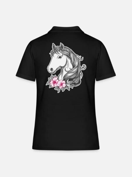 Cheval Enfants - Polo Femme - noir