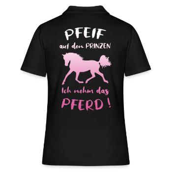 Whistle at the prince, I take the horse, saying - Women's Polo Shirt - black - Back - Ailine (174cm)