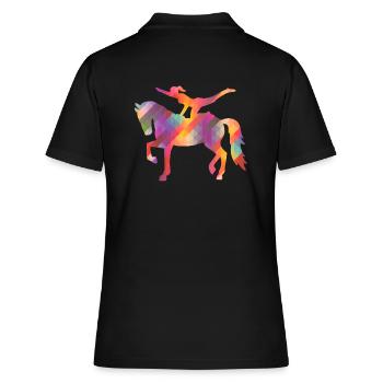 Voltige: Volti fait un drapeau sur le cheval - Polo Femme - noir - Dos - Ailine (174cm)