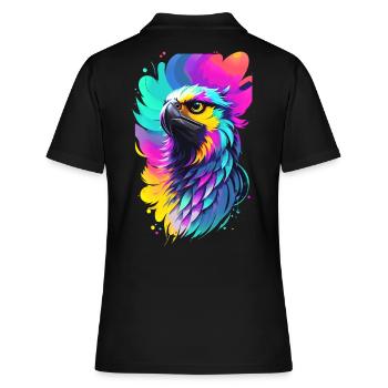 Aigle coloré dans le style splash art - Polo Femme - noir - Dos - Ailine (174cm)