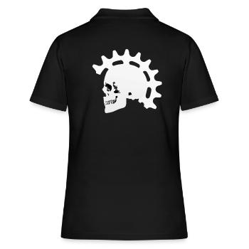 Fahrrad, Rennrad, MTB, Männer, Totenkopf, Geschenk - Frauen Polo Shirt - Schwarz - Hinten - Ailine (174cm)