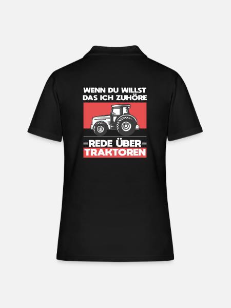 TRAKTOR LUSTIGER SPRUCH GESCHENK - Frauen Polo Shirt - Schwarz