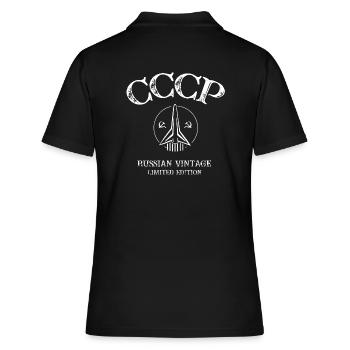 Rocket - RUSSIAN VINTAGE - Frauen Polo Shirt - Schwarz - Hinten - Ailine (174cm)
