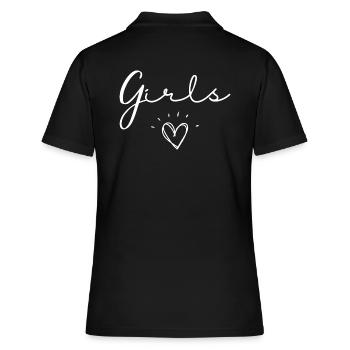 Mädchen - Frauen Polo Shirt - Schwarz - Hinten - Ailine (174cm)