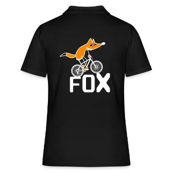 Clever Fox entraîne Bike Fox sur BMX - Polo Femme - noir - Dos - Ailine (174cm)