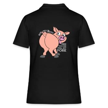 Porc porc drôle et méchant - Polo Femme - noir - Dos - Ailine (174cm)