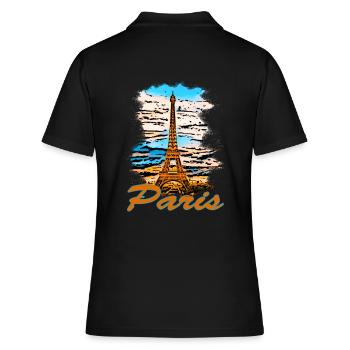 Paris France Orange Art Design - Polo Femme - noir - Dos - Ailine (174cm)