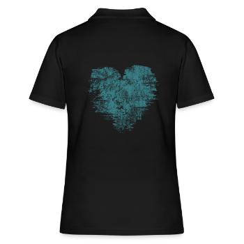 Cœur - du cœur - avec amour - Polo Femme - noir - Dos - Ailine (174cm)
