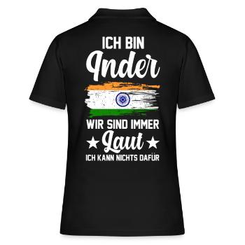 Indisch Indien Inder - Frauen Polo Shirt - Schwarz - Hinten - Ailine (174cm)