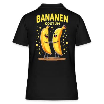 Banane Bananen Kostüm lustig Obst Frucht Karneval - Frauen Polo Shirt - Schwarz - Hinten - Ailine (174cm)