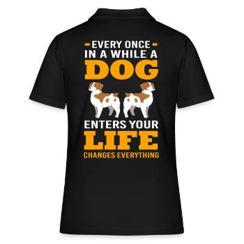 Bretagne Hund Brittany Hund - Frauen Polo Shirt - Schwarz - Hinten - Ailine (174cm)
