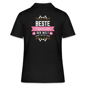 Beste Tagesmutter der Welt - Frauen Polo Shirt - Schwarz - Hinten - Ailine (174cm)
