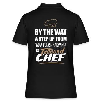Le chef tatoué est le plus attrayant - Polo Femme - noir - Dos - Ailine (174cm)