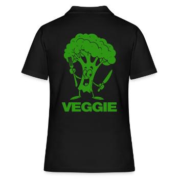 Brocoli Veggie - Légumes, végétalien - Polo Femme - noir - Dos - Ailine (174cm)