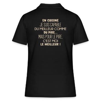 Cuisinier humour - Polo Femme - noir - Dos - Ailine (174cm)