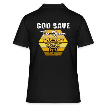 Apicultrice Queen Bee « god save the queen"nid d’abeilles rétro - Polo Femme - noir - Dos - Ailine (174cm)