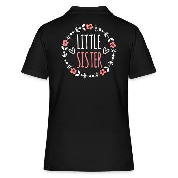 Kleine Schwester Geschenkidee Schwestern Herz süß - Frauen Polo Shirt - Schwarz - Hinten - Ailine (174cm)