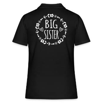 Große Schwester Geschenkidee Schwestern Herz süß - Frauen Polo Shirt - Schwarz - Hinten - Ailine (174cm)
