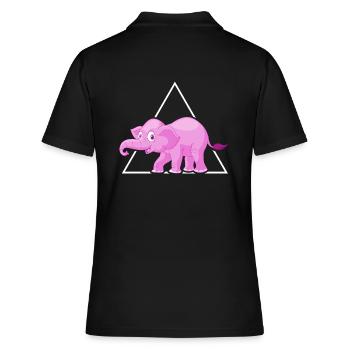 Elefanten Dickhäuter rosa Elefant im Porzelanladen - Frauen Polo Shirt - Schwarz - Hinten - Ailine (174cm)
