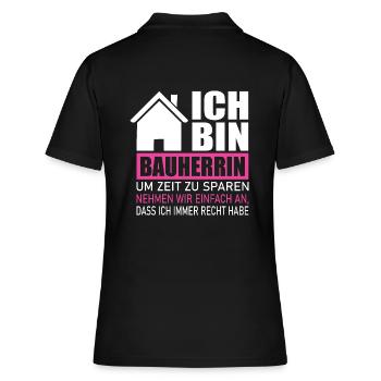 Bauherrin Richtfest Bauherr Geschenk - Frauen Polo Shirt - Schwarz - Hinten - Ailine (174cm)