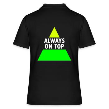 Always on top (geteiltes Dreieck) - Frauen Polo Shirt - Schwarz - Hinten - Ailine (174cm)