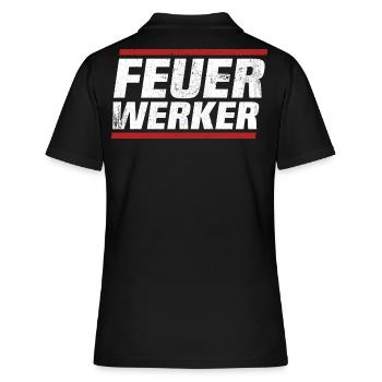 feuerwerk shirt für feuerwerker - Frauen Polo Shirt - Schwarz - Hinten - Ailine (174cm)