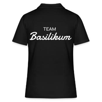 Team Basilikum - Kräuter Liebhaber - Frauen Polo Shirt - Schwarz - Hinten - Ailine (174cm)