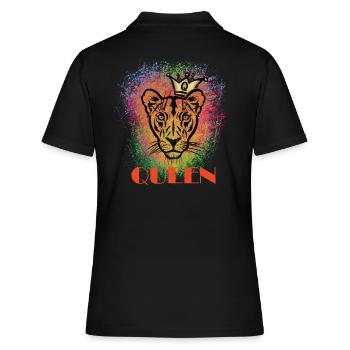 Lion Queen Colorful Lioness Queen - Women's Polo Shirt - black - Back - Ailine (174cm)