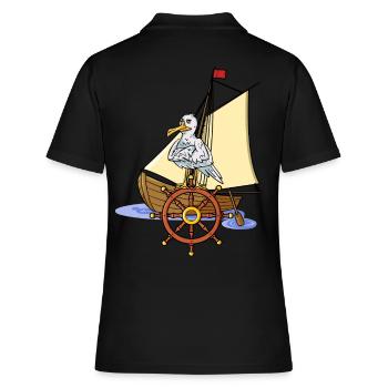 Maritim Bateau Volant Marins Seagull Voilier - Polo Femme - noir - Dos - Ailine (174cm)