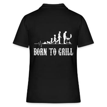 Baby Kind Evolution Grillen Geburt Herz Geschenk - Frauen Polo Shirt - Schwarz - Hinten - Ailine (174cm)