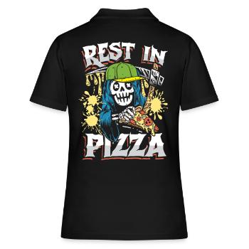 Rest in pizza - Frauen Polo Shirt - Schwarz - Hinten - Ailine (174cm)
