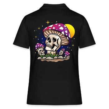 Mushroom skull - Women's Polo Shirt - black - Back - Ailine (174cm)