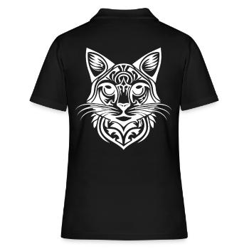 Chat tribal - Polo Femme - noir - Dos - Ailine (174cm)