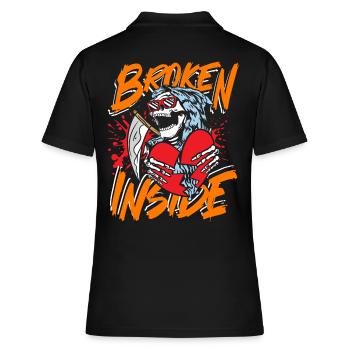 Broken inside - Frauen Polo Shirt - Schwarz - Hinten - Ailine (174cm)